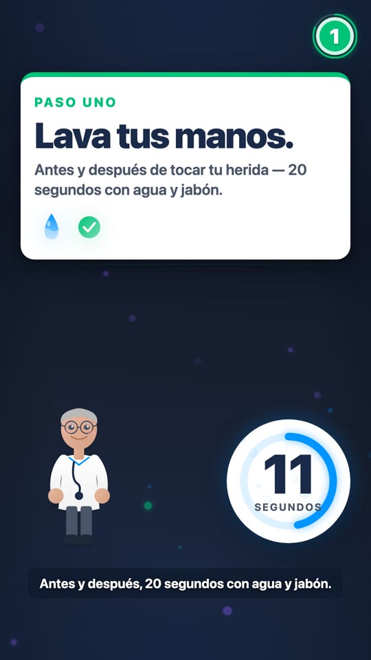Caring for Your Wound: Five Steps Every Day (Spanish)